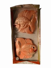 Vintage Miller Studio, Inc Chalkware Fish Wall Plaques Set of 2 in Box 🍑 1970’s picture