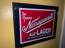 Narragansett Ale Lager New England Beer Bar Man Cave Framed Advertising Sign picture