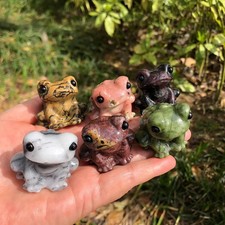 10pc Natural Mixed Quartz hand Carved Crystal Frog skull reiki heal gift Decor picture