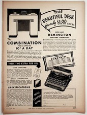 1941 Remington Deluxe Noiseless Portable Typewriter Ad Vintage Ephemera picture
