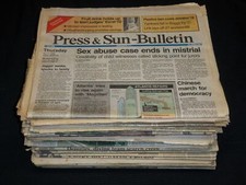 1989-1999 BINGHAMTON PRESS & SUN BULLETIN NEWSPAPERS LOT OF 35 - NP 1335A picture