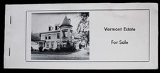 VERMONT ESTATE FOR SALE BROCHURE OF VICTORIAN ERA HOUSE 1930 VINTAGE REAL ESTATE picture