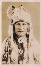 RPPC Indian Chief Calf Child Medicine Man Stoney Byron Harmon Photo Postcard picture