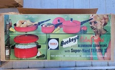 Vintage 1960's 1970's NEW BUCKEYE REGAL Aluminum Pan Set NIB Mid Mod picture