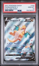 Pokemon 2021 Evolving Skies Dragonite V 192/203 Alt Full Art Holo PSA 10 picture