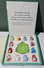 Uccellino's Guide Birds Susan LeVine 2002 Set 12 Ceramic Birds Tree Box picture