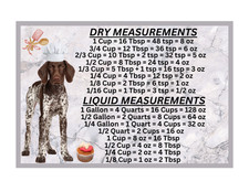 German Shorthaired Pointer Dog Measuring Chart Magnet Kitchen Baking Guide picture