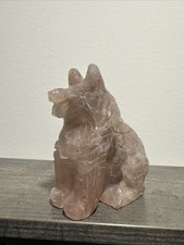Quartz Crystal Wolf Carving 419 Grams 4” picture