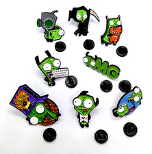 INVADER ZIM PIN SET (8pcs) Gir Gaz Cartoon Toon 90s Gift Enamel Lapel Brooch Lot picture