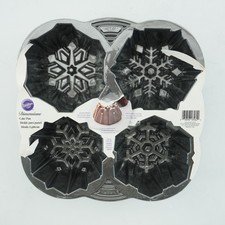Wilton Dimensions 4 Cavity Snowflake Cake Pan Snow Christmas Holiday NEW HEAVY picture