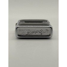 1978 Zippo Regular Black Enamel Script Monogram Plaque Lighter Vintage USA Used picture