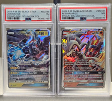 Pokemon SM Black Star Promo Zekrom GX SM138 Reshiram GX SM137 PSA 7 SEQUENTIAL picture