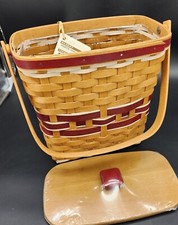 Longaberger 2015 Christmas Red Yuletide Gatherings Basket, Prot., Lid 35th Ed. picture