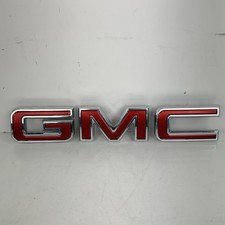 GMC Front Grille Emblem Letters Red Chrome 84237676 84237677 84237678 Set of 3 picture
