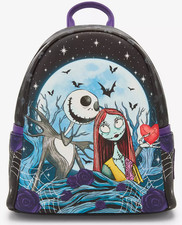 Loungefly Mini Backpack: Disney The Nightmare Before Christmas Jack & Sally Moon picture