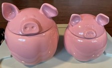 Home Essentials &Beyond Barnyard Collection Pig Canister Set of 2 Pre-Owned picture