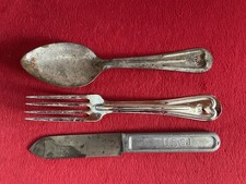 WW1 US Army Mess Kit Utensil Set Spoon Fork 1918 and Knife 1917 picture