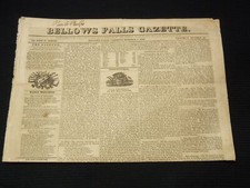 1839 OCTOBER 5 BELLOWS FALLS GAZETTE NEWSPAPER - VERMONT - NP 3297G picture