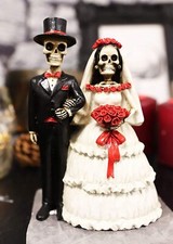 Ebros Love Never Dies Wedding Bride And Groom Skeleton Couple Figurine 5.5