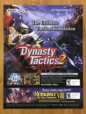 Dynasty Tactics 2 / Romance VIII PS2 2003 Print Ad/Poster Official KOEI Game Art picture