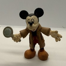 Vintage Mickey Mouse Detective Figure Magnifying Glass Trench Coat Unmarked picture