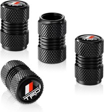 Toyota TRD Tire Valve Stem Caps Black O-Ring Seal Corrosion Resistant 4 Pack picture