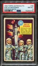 1963 Topps Astronauts #48 Our 1st Spacemen - Popsicle Back - PSA 8 NM-MT - POP 2 picture