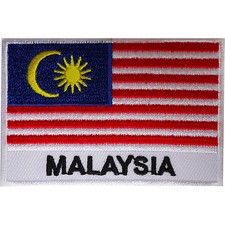 Malaysia Flag Patch Embroidered Iron Sew On Malaysian Badge Embroidery Applique picture
