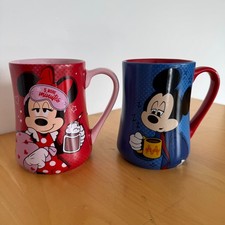 2 x Disneyland Paris Mickey Mouse Mug Coffee Morning Sleep Cup Disney Park picture