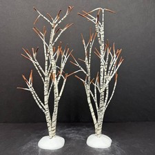 Department 56 Village Winter Birch Trees Set of 2 5216-7 1993, Retired, Posable picture