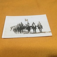 WWI Real Photo Postcard US Cavalry 10-F Flag RPPC #483 picture