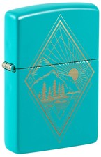 Zippo Outdoor Design Flat Turquoise Laser Engraved 48473 picture