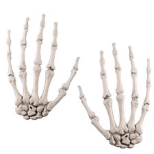 2 Pack Halloween Skeleton Hands Realistic Life Size Severed Plastic Skeleton Han picture
