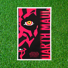 Darth Maul 1999 Star Wars Poster Flocked Black Light NOS #1818 Rare  picture