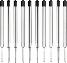 10Pc Ballpoint Pen Refills Black Ink 1mm Medium Tip Parker Style picture