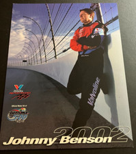 2002 Johnny Benson #10 Valvoline Pontiac Grand Prix - NASCAR Hero Card Handout picture