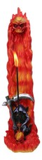 Gothic Grim Reaper Incense Stick Holder Burner Flaming Skull Pillar Ash Catcher picture