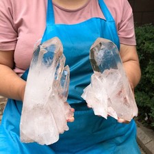 2pc 4.2LB  Natural White Clear Quartz Crystal Cluster Rough Healing Specimen picture