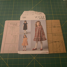 B2G1 FREE Vogue V1857 Girls Easy Dresses Pleats Gathers Ruffles Uncut picture