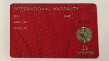 Omega Authentic International Warranty Certificate picture
