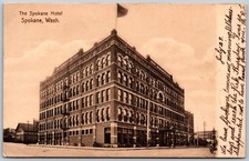 1907 Spokane Hotel Spokane Washington 'Nice Penmanship' ANTIQUE Postcard picture