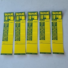 1954 VALVOLINE vtg DOOR JAMB OIL CHANGE REMINDER STICKER DECAL . lot /5 MINT   picture