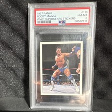 Panini 1997 WWF Superstars Stickers #113 Rocky Maivia PSA 8 NM-MT picture