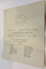 Old 1952 Royal Arch Masons Sidney OH Chapter 130 Annual Inspection Master Degree picture