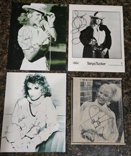 lot of 4 -TANYA TUCKER SIGNED  press photo + rare lazer Pic used in publication  picture