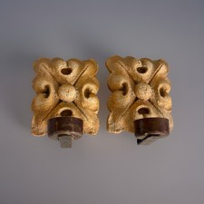 RARE vintage 1999 HAYES PARKER WALL ROSETTE SCONCES SAND-STONE SET, Signed READ picture