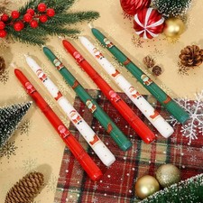 2 Pack Christmas Taper Candles, 10 Inch Unscented Candlesticks with Santa picture