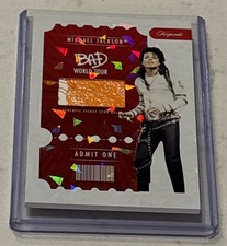 2025 Michael Jackson Bad World Tour Red Cracked Ice Ticket Stub Relic #284 13/87 picture