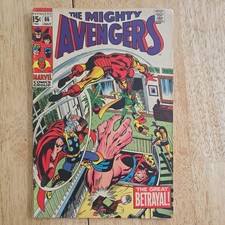 Vintage Marvel Comic Book 1969 Avengers #66 Iron Man,Thor, Vision BETRAYAL VG+ picture