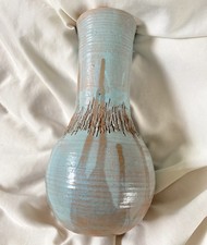 Vintage Mid Century 1969 Studio Pottery Vase Signed REVERSIBLE picture